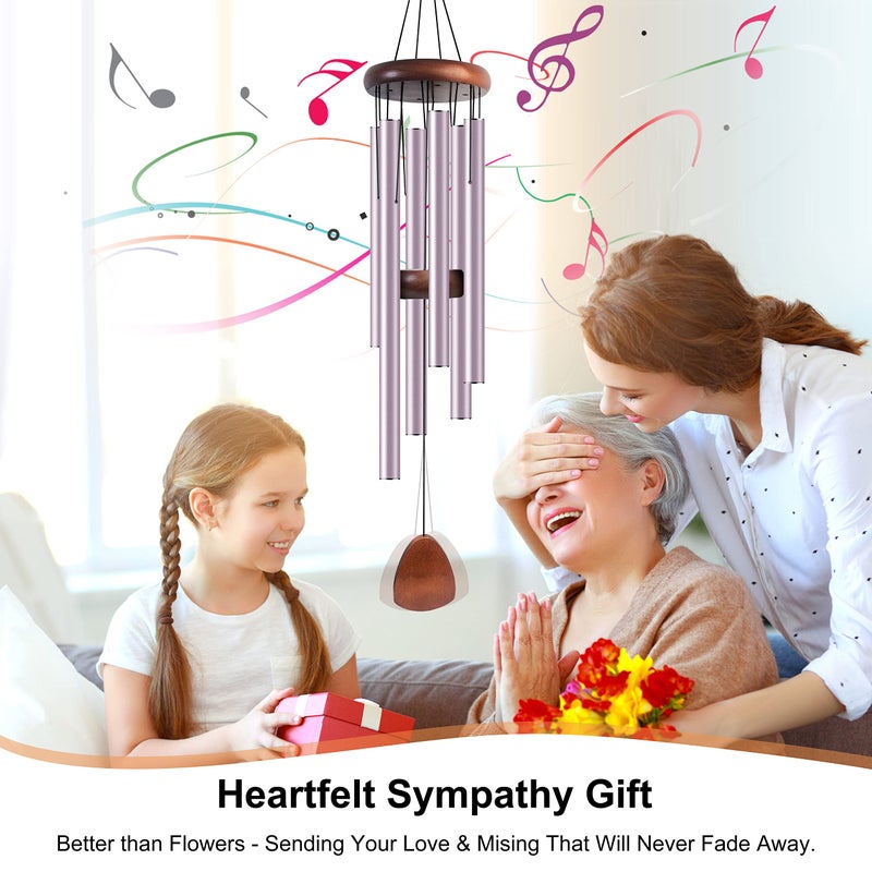 Bursvik Large Aluminium Wind Chimes 37 Inches to Create a Zen Atmosphere Suitable for Outdoor, Garden, Patio Decoration. Classic Wind Chimes with Wind Catcher Suitable as A Gift for Unisex(Purple) - Image 2