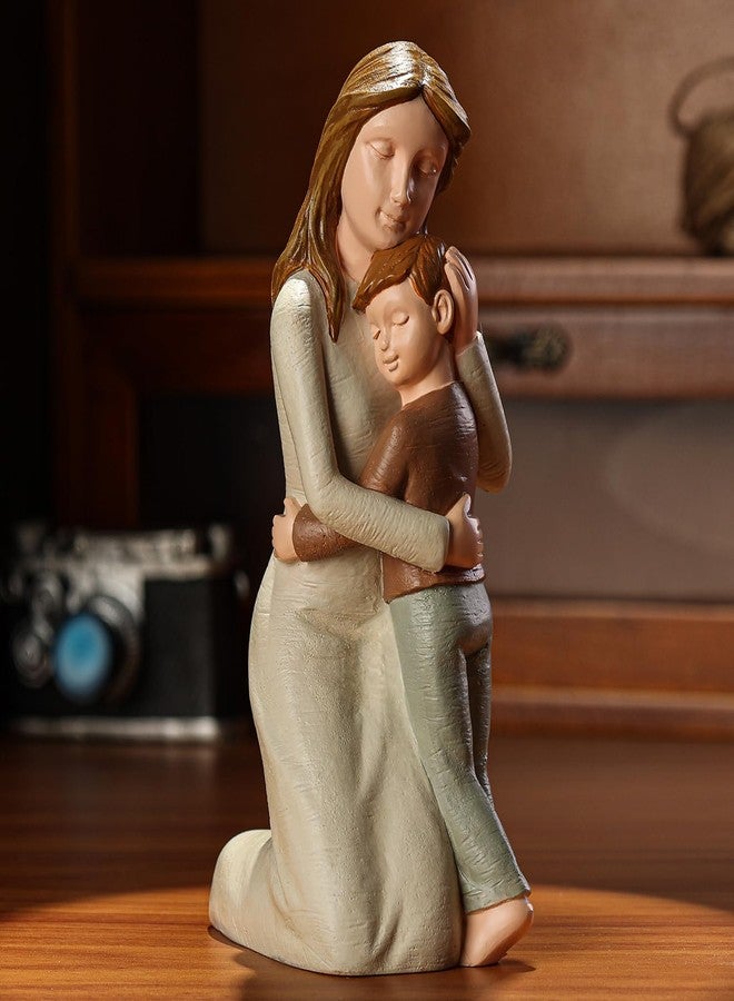 Hensonever Mother and Son Figurines, Sculpted Hand-Painted Mom and Son Statues Gifts for Mother’s Day Anniversary Birthday - Image 2