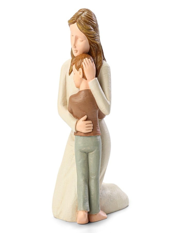 Hensonever Mother and Son Figurines, Sculpted Hand-Painted Mom and Son Statues Gifts for Mother’s Day Anniversary Birthday - Image 1