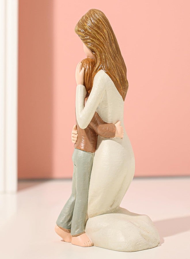 Hensonever Mother and Son Figurines, Sculpted Hand-Painted Mom and Son Statues Gifts for Mother’s Day Anniversary Birthday - Image 3