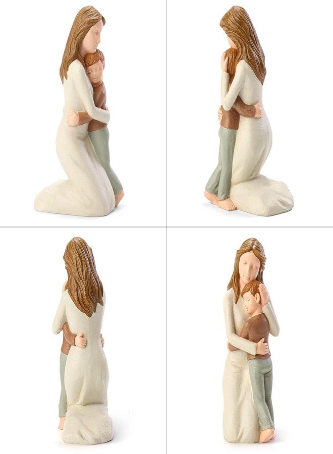 Hensonever Mother and Son Figurines, Sculpted Hand-Painted Mom and Son Statues Gifts for Mother’s Day Anniversary Birthday - Image 5