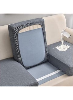 Beauenty Sofa Seat Cushion Covers, Waterproof Sofa Seat Cushion Covers Replacement, Stretch Sofa Cushion Protector for Individual Cushions,Seat Couch Cover for Pets & Kids (Grey,Large-3-Seater)  - Image 1