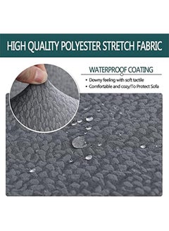 Beauenty Sofa Seat Cushion Covers, Waterproof Sofa Seat Cushion Covers Replacement, Stretch Sofa Cushion Protector for Individual Cushions,Seat Couch Cover for Pets & Kids (Grey,Large-3-Seater)  - Image 3