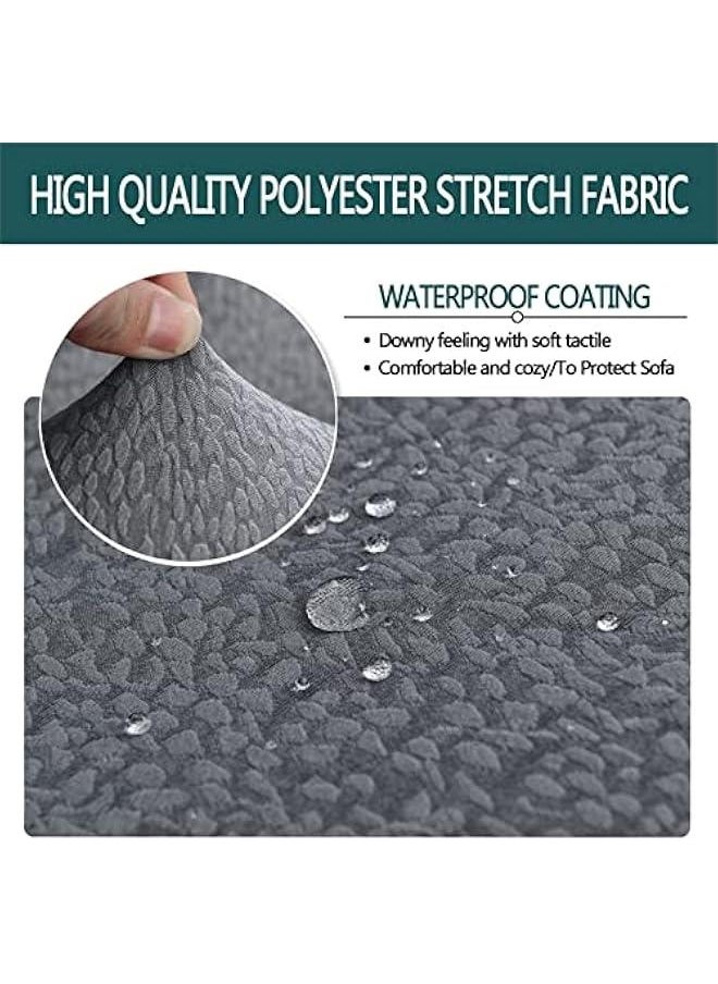Beauenty Sofa Seat Cushion Covers, Waterproof Sofa Seat Cushion Covers Replacement, Stretch Sofa Cushion Protector for Individual Cushions,Seat Couch Cover for Pets & Kids (Grey,Large-3-Seater)  - Image 3