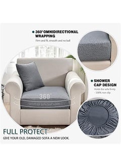 Beauenty Sofa Seat Cushion Covers, Waterproof Sofa Seat Cushion Covers Replacement, Stretch Sofa Cushion Protector for Individual Cushions,Seat Couch Cover for Pets & Kids (Grey,Large-3-Seater)  - Image 4