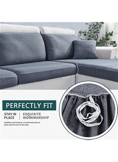 Beauenty Sofa Seat Cushion Covers, Waterproof Sofa Seat Cushion Covers Replacement, Stretch Sofa Cushion Protector for Individual Cushions,Seat Couch Cover for Pets & Kids (Grey,Large-3-Seater)  - Image 5