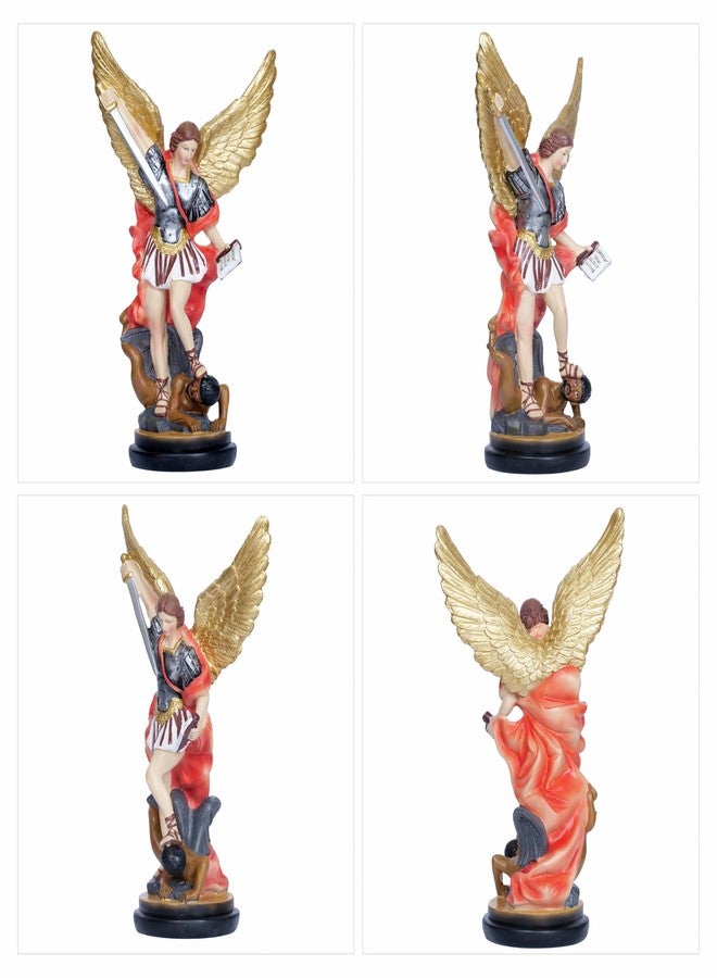 Dlfghos 12.2in St Michael Archangel Statue San Miguel Arcangel Statue Saint Michael Defeating Satan Angel Statues Collection Figurines Bronze st.Archangel Sculpture - Image 5