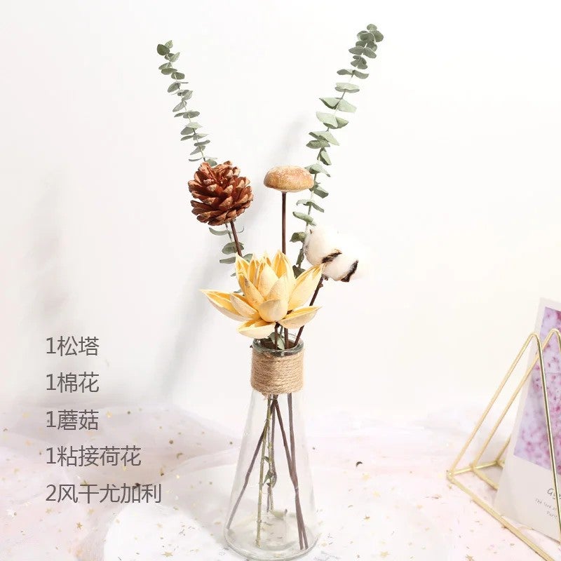 Bluejw Handmade Mini Dried Flower Bouquet - Natural Dried Plants Home Decor for Valentine's Day Christmas Gifts, Various Styles - Image 1