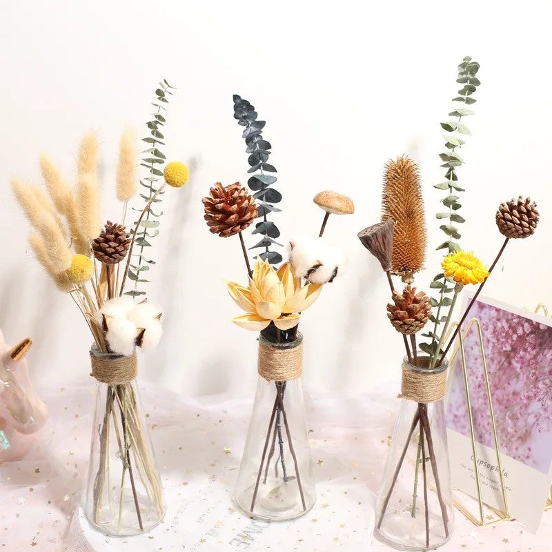 Bluejw Handmade Mini Dried Flower Bouquet - Natural Dried Plants Home Decor for Valentine's Day Christmas Gifts, Various Styles - Image 2