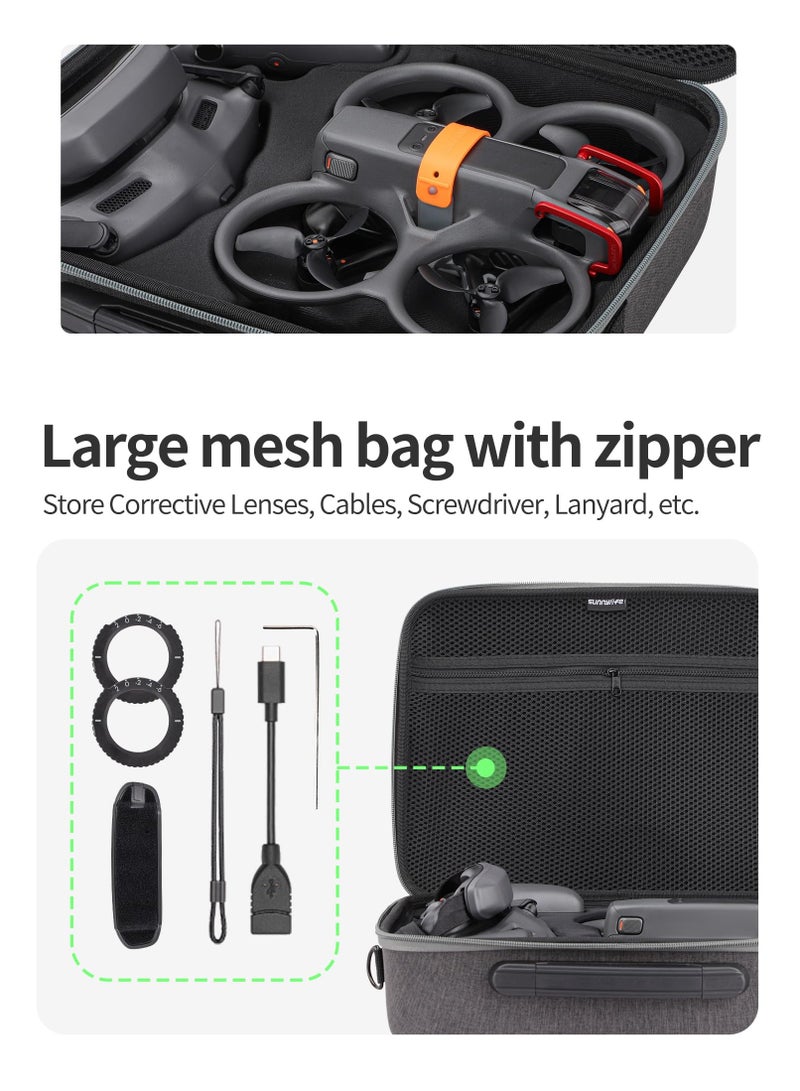 Excefore Avata 2 Carrying Case Portable Travel Bag for DJI Avata 2 Fly More Combo, Hard Shell Storage Case for DJI Avata 2, Goggles 3, RC Motion 3 Controller Accessories - Image 4
