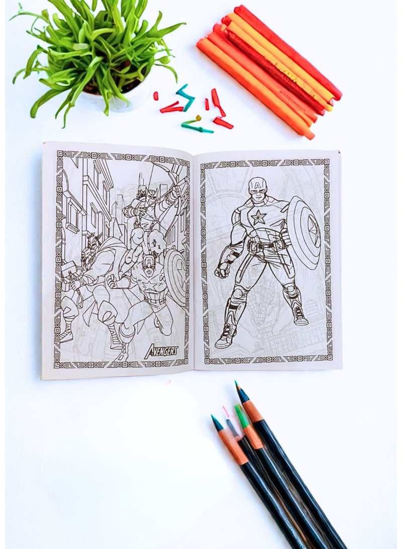 Marvel Comics Kids coloring book and activity pad for boys and girls, featuring Marvel superheroes drawings, Spider-Man, Iron Man, Hulk, Thor, and Captain America, high-quality paper pages, educational and entertainment activity to develop artistic skills, coloring and drawing practice book, fun way to spend leisure time at home and school, pages easy to color with crayons and markers, special gift for kids, attractive design to boost creativity and focus, artistic activity book for boys and girls. - Image 5