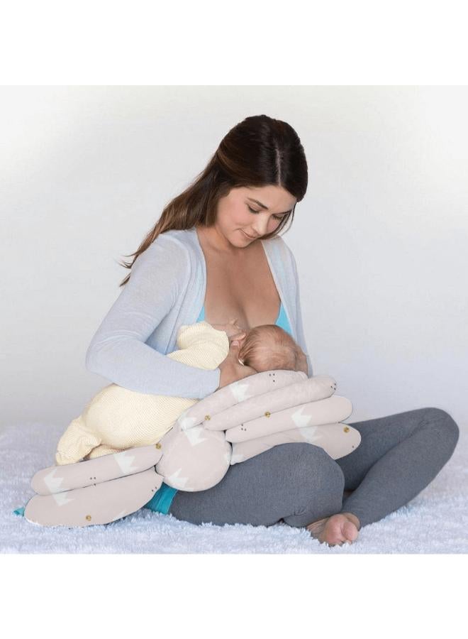 Mamas Gift وسادة الفراشة هدية ماما - دعم رضاعة قابل للتعديل مع 3 مستويات ارتفاع لوضعية تغذية مثالية. يقلل من إجهاد الظهر والرقبة والكتف. مدمجة وقابلة للطي ومثالية للسفر. - Image 1