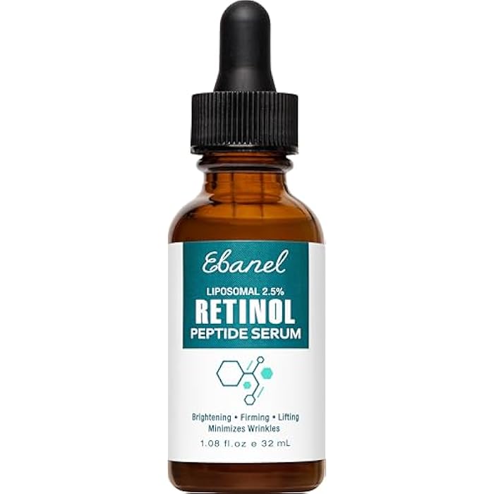 Ebanel Retinol Serum for Face with Vitamin C, Peptides & Hyaluronic Acid, Anti Aging Face Serum for Fine Lines, Uneven Skin Tone, Dark Spots & Texture, Pore Minimizer with Resveratrol & Niacinamide - Image 1