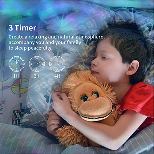 TOMNEW Ocean Wave Projector Sound Machine, Night Light Projector with Remote Control Timer 7 Colors LED Lighting Modes Water Lamp for Kids Adults Bedroom Living Room Party Decorations Gift (White) - Image 3