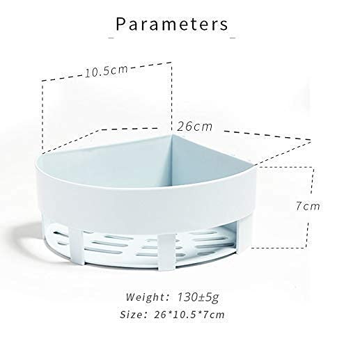 POXEFLIP Bathroom Organization Storage Shelf Rack Basket Plastic Inter Design Bathroom Kitchen Organize Shelf Rack Triangle Shower Corner - Image 2