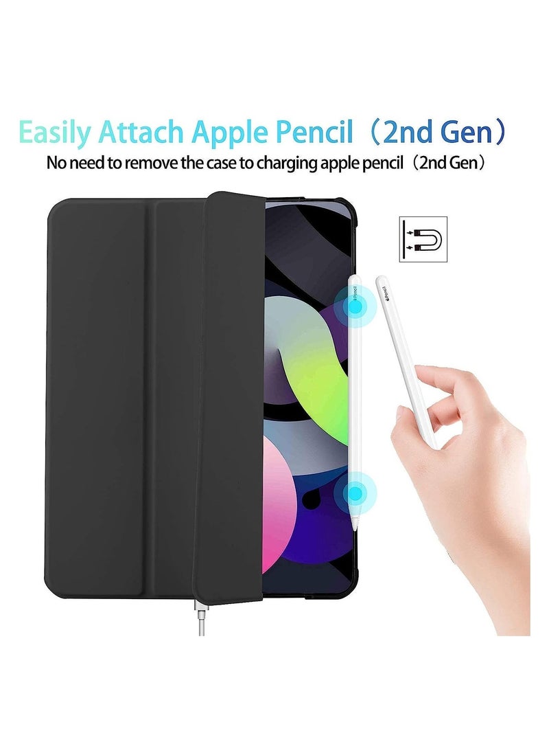 JAJEEK iPad Air 4 Case 2020, iPad Air 4th Generation Case with Pencil Holder [Full Body Protection + Apple 2nd Pencil Charging and Auto Wake/Sleep] Smart Stand Cover Case for iPad Air 4 10.9 (Black) - Image 3