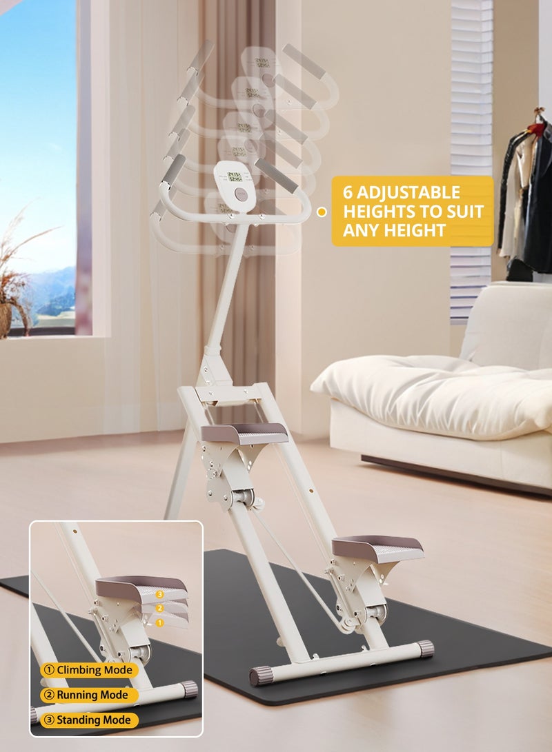 جهاز ستيبر للتمرين المنزلي، جهاز ستيبر للسلالم قابل للتعديل مع شاشة LCD، ارتفاع 6 مستويات، دواسات مضادة للانزلاق، سعة 300 كجم، متسلق عمودي صغير الحجم للياقة البدنية لكامل الجسم - Image 2