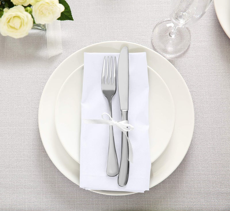 Utopia Kitchen White Cloth Napkins [12 Pack  20x20 Inch] Cotton Blend Washable and Reusable Table Dinner Napkins - Image 5