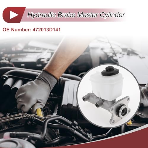 HEROFFIX Brake Master Cylinder with Reservoir No.472013D141 for Toyota Hilux 1988-1997 Hydraulic Master Cylinder Silver Tone,White Aluminum Alloy,Plastic 1 Pc - Image 3