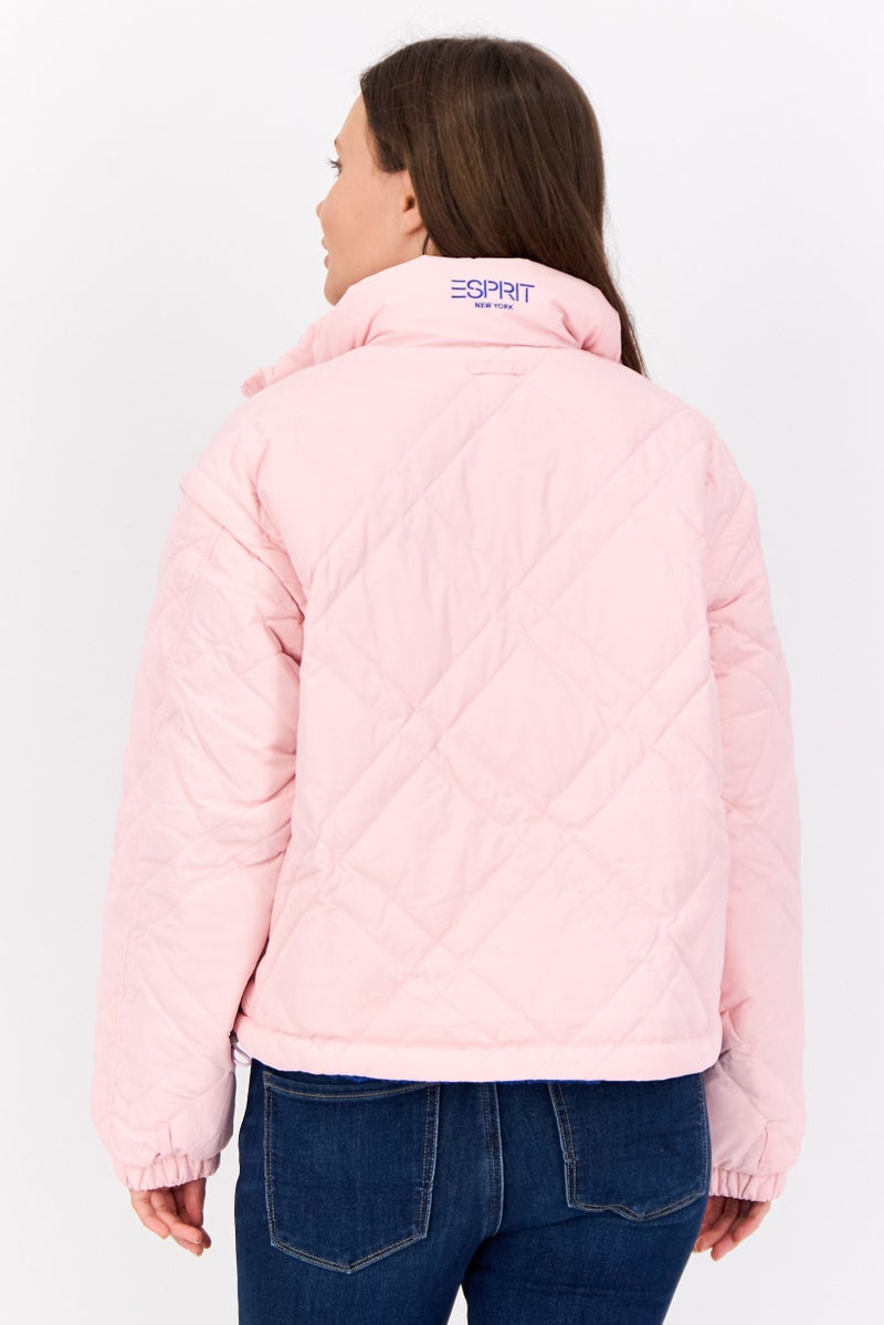 ESPRIT Women Reversible Quilted Puffer Jacket, Pink - Image 3