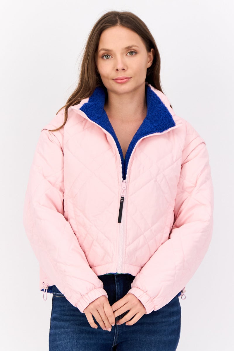 ESPRIT Women Reversible Quilted Puffer Jacket, Pink - Image 1