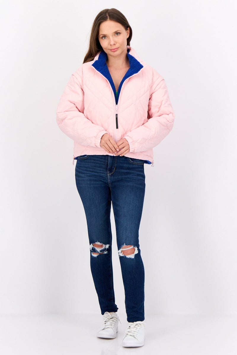 ESPRIT Women Reversible Quilted Puffer Jacket, Pink - Image 2