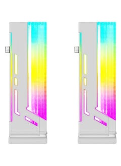 Generic RGB GPU Support Bracket, GPU Holder, Coolmoon CM-GH2 Colorful Graphics Card, 5V 3 Pin Vertical Support, Video Bracket Frame, ARGB Sync Jack, Aluminum Alloy, White  - Image 1