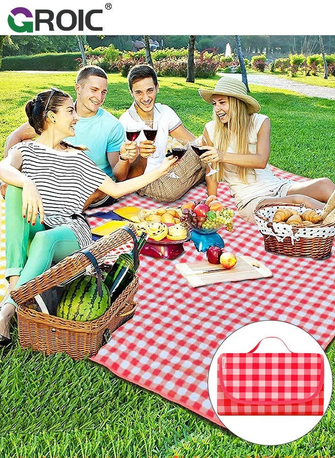 GROIC Picnic Blanket Extra Large Waterproof, 200×200cm Waterproof Foldable Blanket, Portable Picnic Mat, Camping Grass Picnic Blanket for 8 Adults Outdoor Picnic Mat, Camping Outdoor Activities Supplies - Image 1