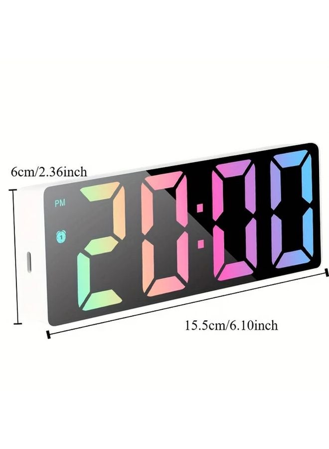 White LED Alarm Clock World Time Date Temperature Display Dual Mode Snooze - Image 5