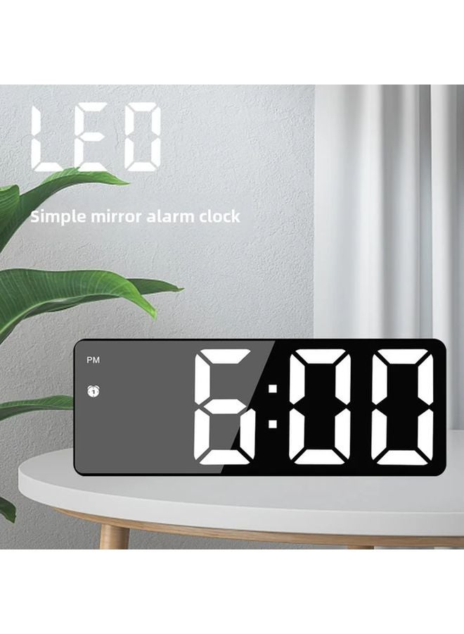 White LED Alarm Clock World Time Date Temperature Display Dual Mode Snooze - Image 3
