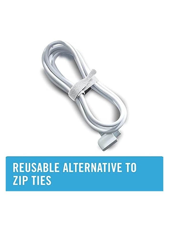 VELCRO Brand White Cable Ties Heavy Duty | 60Pc Bulk Pack | 8 x 1/2" ONE-WRAP Straps | Strong Reusable Wire Management |