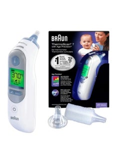 BRAUN Thermoscan 7 Thermometer with High Precision Thermometer and Rich Details - 6520 White Color 