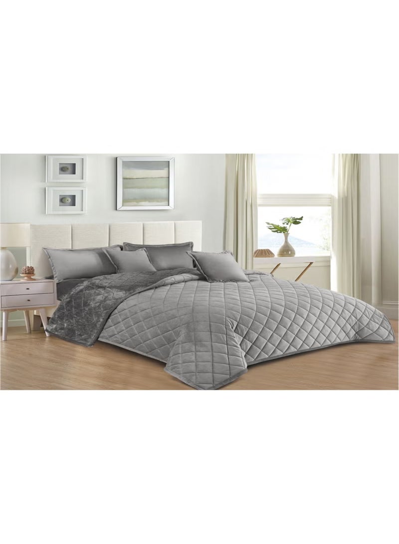 مينج لي مفرش شتوي نفر واحد مضغوط وجهين (مخمل / فرو) – طقم مفارش 4 قطع (1 لحاف + 1 شرشف سرير مطاطي + 2 أغطية وسائد ديكورية) مناسب لسرير مقاس 120×200 سم - Image 1