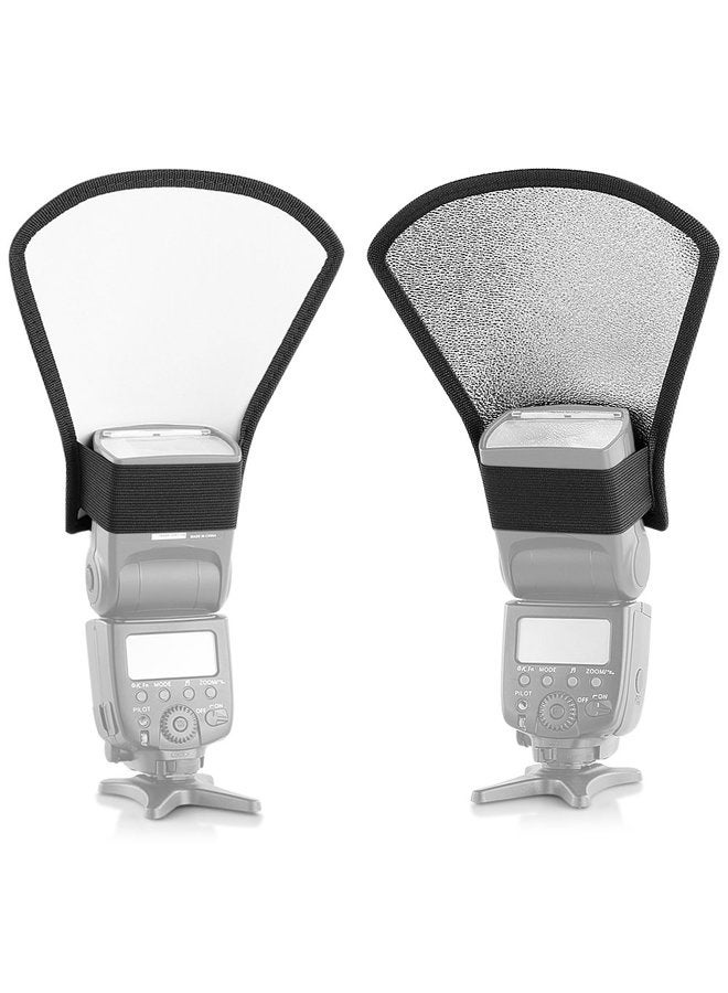 Neewer Flash Diffuser Silver/White Reflector for Nikon Speedlite SB-600,SB-800,SB-900,Canon Speedlite 380EX 430EX 550EX 580EX Vivita Flash Sunpack Sony Pentax Olympus Yongnuo Neewer Godox Flash - Image 2