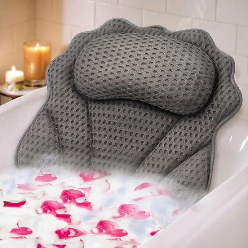 RUVINCE Bath Pillow RUVINCE Ergonomic Luxury Bathtub Pillow with HeadNeck Shoulder and Back Support 4D Bath Pillows for tub with 6 Powerful Suction Cups Fits All Bathtub - Image 3