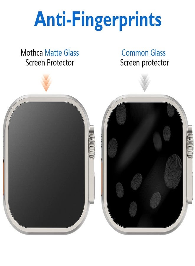 Mothca حماية شاشة زجاجية مصفحة غير لامعة من موثكا - عبوة 2 لجهاز آبل ووتش ألترا 3 (2025) / ألترا 2 / ألترا (49 مم) [حافظة تركيب سريعة] محاذاة تلقائية، حساسية عالية للمس، مقاومة للخدوش، زجاج غير لامع 9H - Image 4