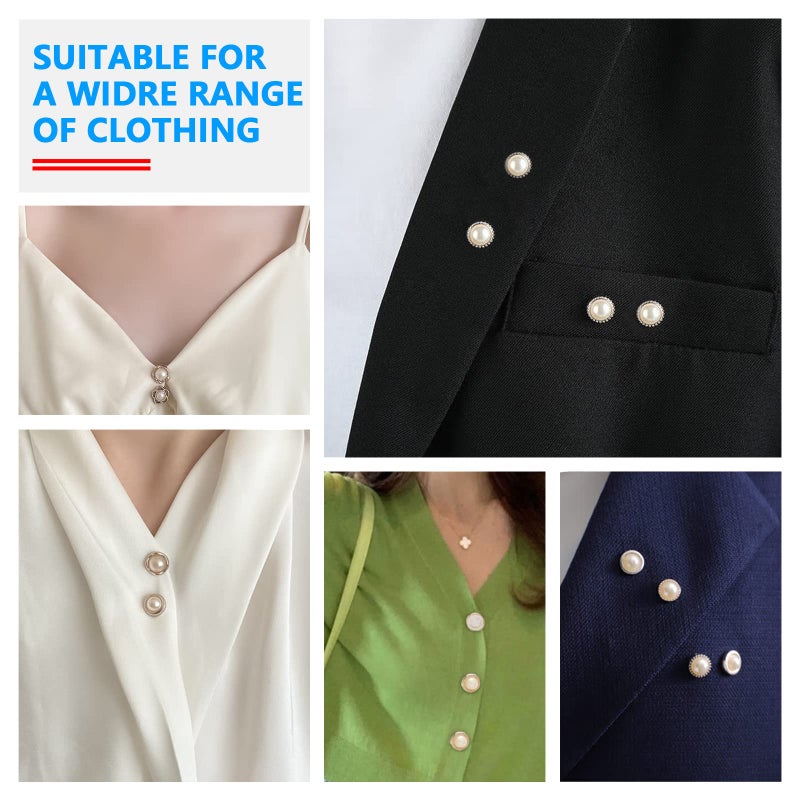 BDS-HOME 80Pcs Women Shirt Brooch Buttons Cover up Button Pin Safety Brooch Buttons 10 Style No-Sew Replacement for Clothing Dress Sweater Shoes Hats Decorative Supplies - Image 4