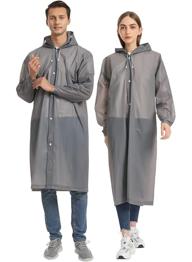 2 Packs Rain Coat Rain Ponchos for Adults Reusable Raincoats Survival Heavy Duty Military Impermeable， 2 Pack Raincoats for Adults Reusable, EVA Rain Ponchos Lightweight Rain Coat Waterproof Rain Gear for Men and Women  - Image 1