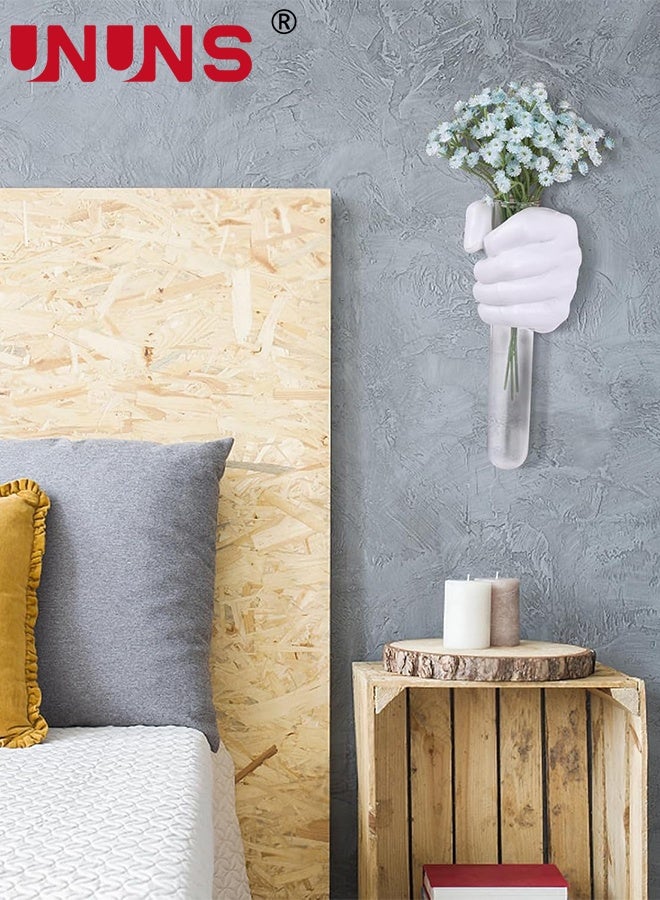 UNUNS Wall Vase,White Wall Sculptures,Hand Vases Home Decor,Wall Mount Art Sculpture,Unique Wall Art Statue,Wall-Mounted Human Hand Decorative Vase,Hanging Decor for Wall＆Home Decor,Bathroom,Restaurant,Hotel,White - Image 3
