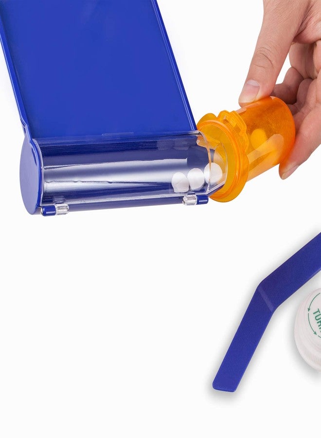 Medarchitect Right Hand Pill Counting Tray with Spatula (Blue - L Shape) - Image 2