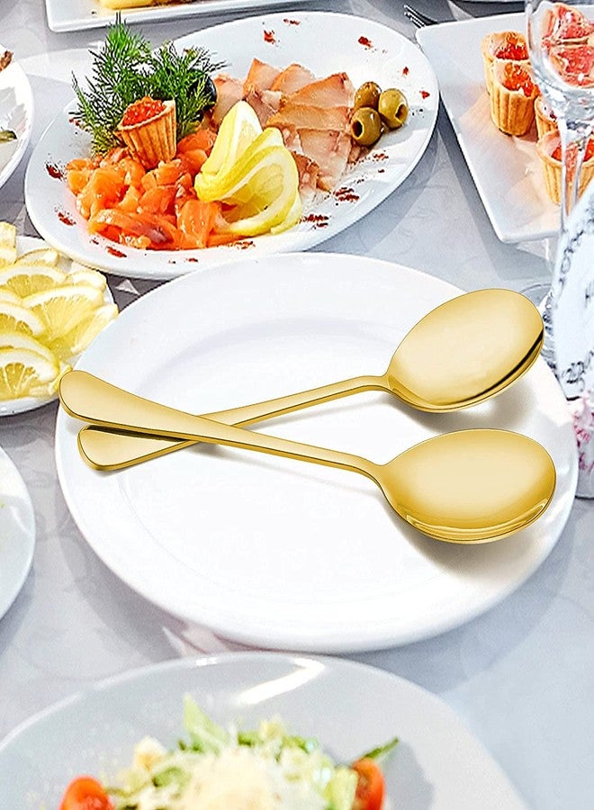 LUCCI - SUS 304 Stainless Steel Round Spoon with Premium Gold Titanium Plating, Ideal for Cereal, Soup, and Dessert – Quality Food Grade Dinner Spoon Silverware (Pack of -2 Gold) - Image 5