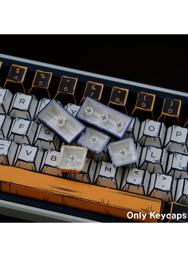 Comic Virtual War 78 Keys Cherry PBT Keycaps Dye Sub Key Set For MAD68 MAD60 Wooting 60HE Magnetic Keyboards Custom DIY Durable Mechanical Keyboard Accessories - Image 3