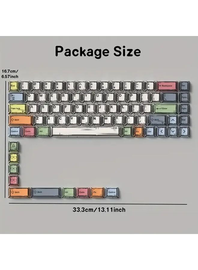 Comic Virtual War 78 Keys Cherry PBT Keycaps Dye Sub Key Set For MAD68 MAD60 Wooting 60HE Magnetic Keyboards Custom DIY Durable Mechanical Keyboard Accessories - Image 4