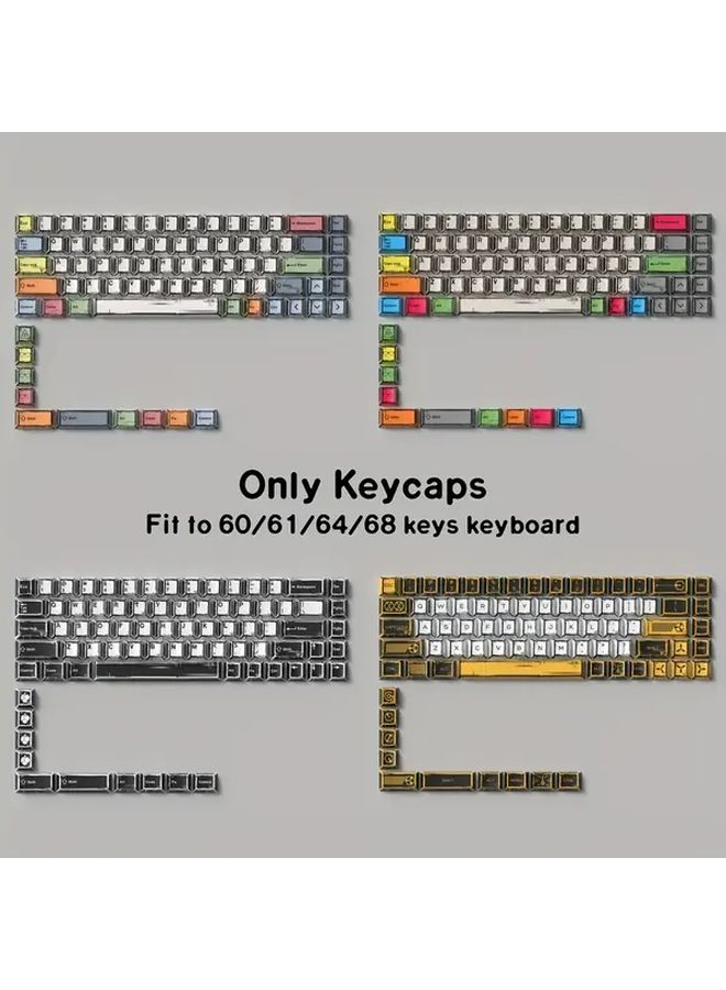 Comic Virtual War 78 Keys Cherry PBT Keycaps Dye Sub Key Set For MAD68 MAD60 Wooting 60HE Magnetic Keyboards Custom DIY Durable Mechanical Keyboard Accessories - Image 1