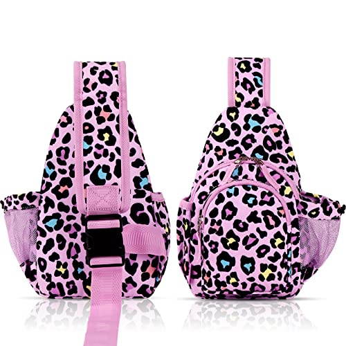 Choco Mocha Girls Sling Bags Kids Crossbody Bag for Girls Kids Sling Bags Ages 8-12 Girl Purse Christmas Purses Gifts, Leopard-Pink - Image 5
