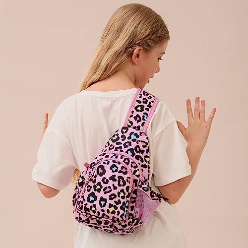 Choco Mocha Girls Sling Bags Kids Crossbody Bag for Girls Kids Sling Bags Ages 8-12 Girl Purse Christmas Purses Gifts, Leopard-Pink - Image 2