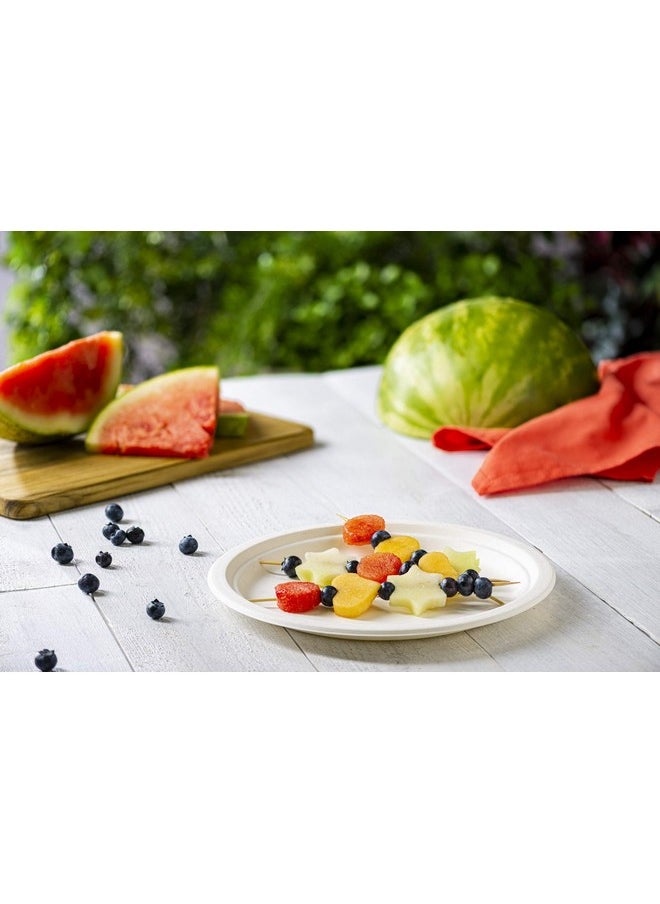 Comfy Package Comfy Package [10 Inch - 125 Pack Heavy-Duty White Paper Plates, 100% Compostable, Eco-Friendly - Biodegradable Disposable Plates, Sugarcane Paper Plates  - Image 5