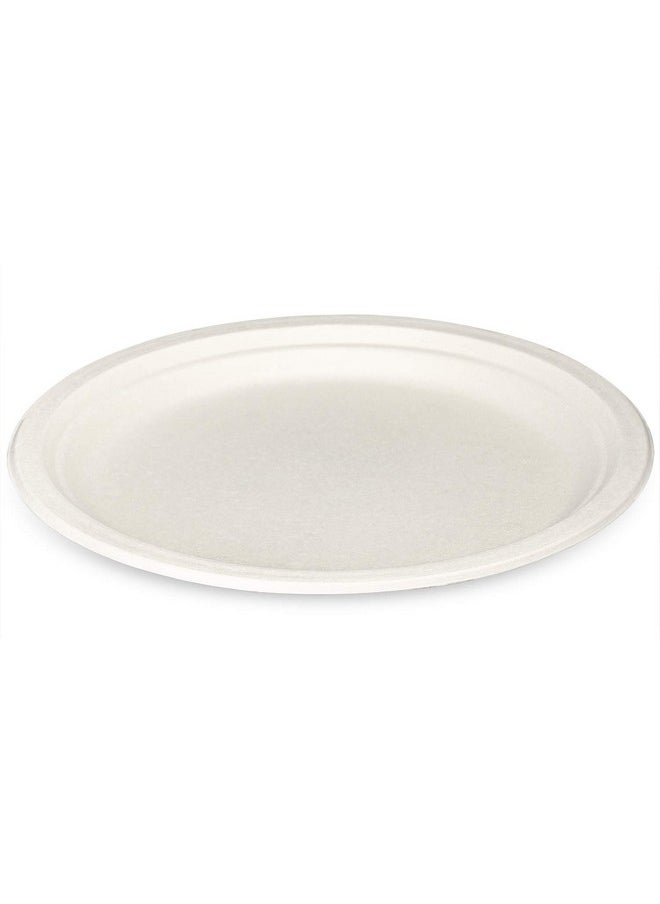 Comfy Package Comfy Package [10 Inch - 125 Pack Heavy-Duty White Paper Plates, 100% Compostable, Eco-Friendly - Biodegradable Disposable Plates, Sugarcane Paper Plates  - Image 2
