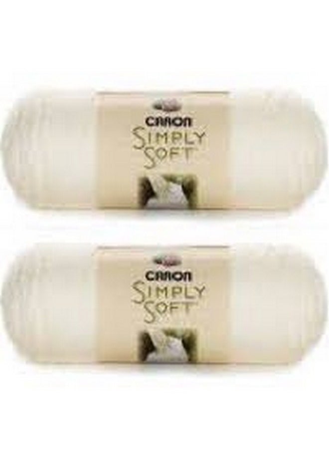 كارون الشراء بالجملة: خيوط Caron Simply Soft Yarn Solids (عبوتان) (أبيض فاتح)  - Image 1