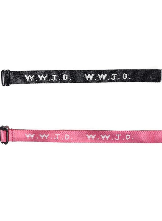FORUBUS WWJD Bracelets, Inspirational Christian Wristbands for Men and Women, What Would Jesus Do Bracelets Pack/Single-pink - Image 2